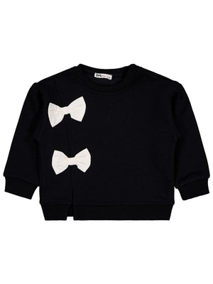 Civil Girls Fiyonklu 2-5 Yaş Sweatshirt - Siyah