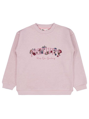 Civil Girls POSSITIVE Baskılı 6-9 Yaş Sweatshirt - Pembe