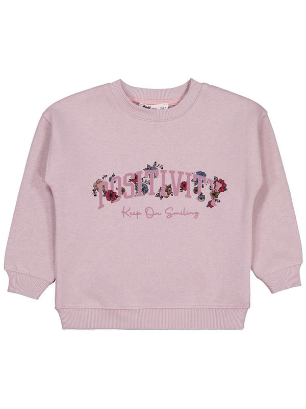 Civil Girls POSSITIVE Baskılı 2-5 Yaş Sweatshirt - Pembe