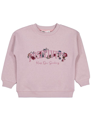 Civil Girls Posıtıvıty Baskılı 2-5 Yaş Sweatshirt - Pembe