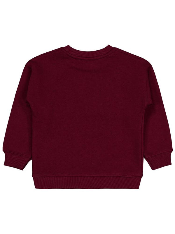 Civil Girls POSSITIVE Baskılı 2-5 Yaş Sweatshirt - Bordo