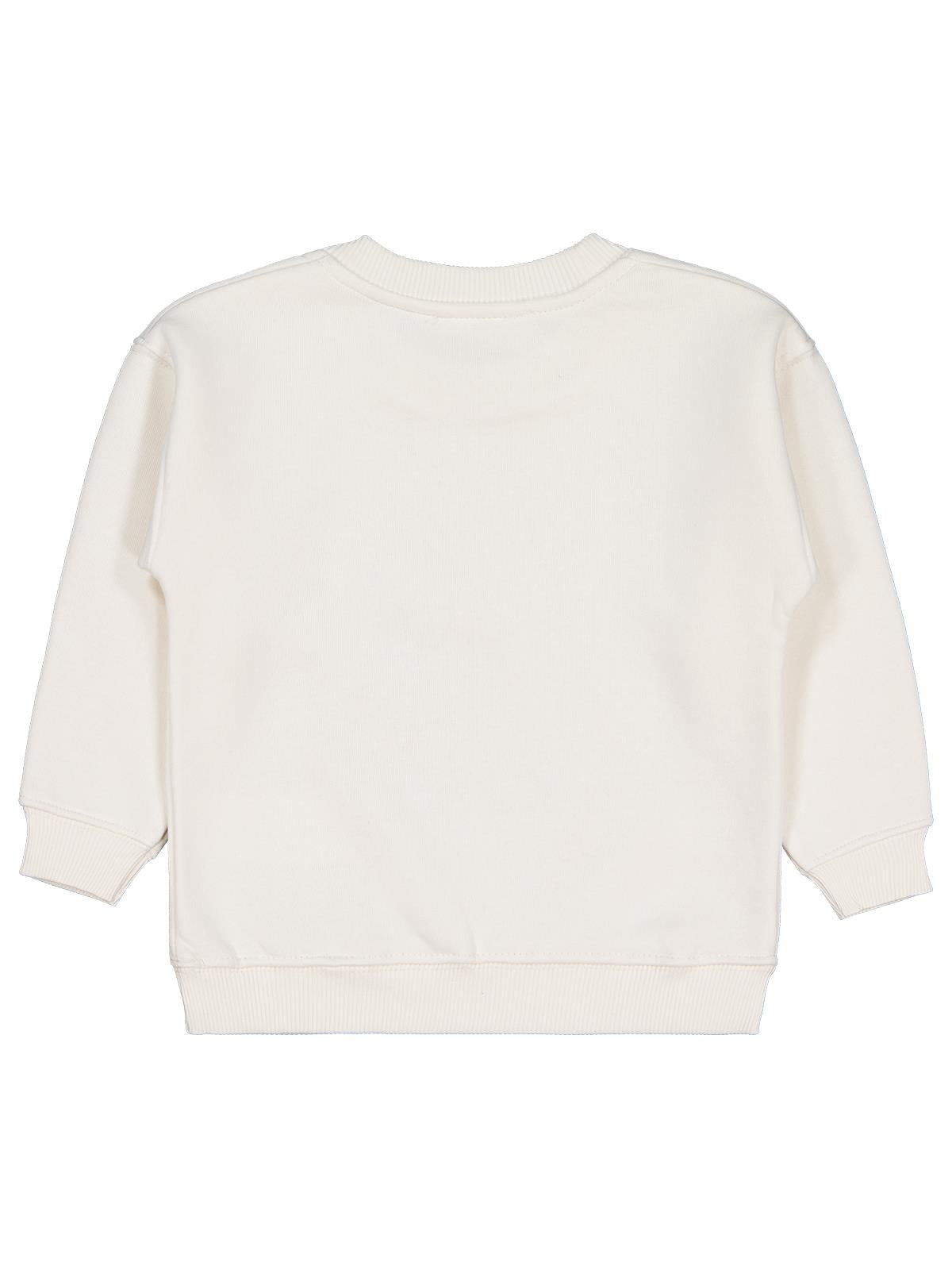 Civil Kız Çocuk Leopar Baskılı Sweatshirt | 3 İp Uzun Kol | Okul Kreş ve Günlük Kullanım - Ekru