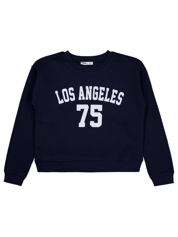 Civil Girls Los Angeles Baskılı 10-13 Yaş Sweatshirt - Lacivert