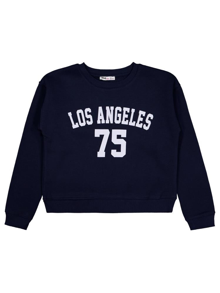 Civil Girls Los Angeles Baskılı 10-13 Yaş Sweatshirt - Lacivert