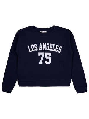Civil Girls Los Angeles Baskılı 10-13 Yaş Sweatshirt - Lacivert