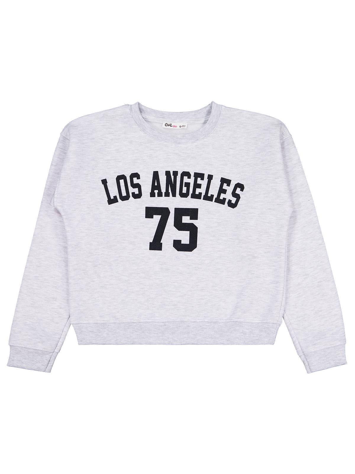 Civil Girls Los Angeles Baskılı 10-13 Yaş Sweatshirt - Gri