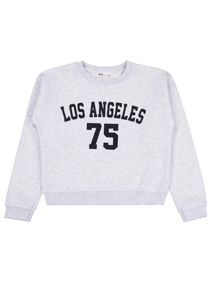 Civil Girls Los Angeles Baskılı 10-13 Yaş Sweatshirt - Gri