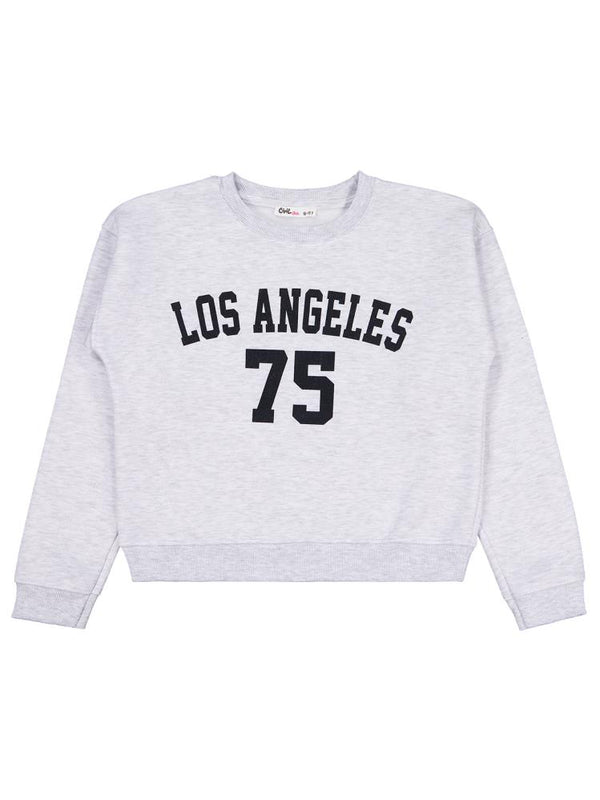 Civil Girls Los Angeles Baskılı 10-13 Yaş Sweatshirt - Gri