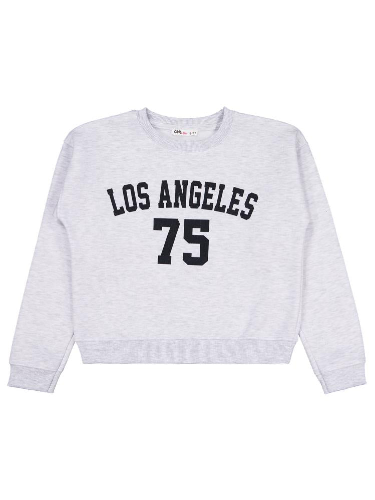 Civil Girls Los Angeles Baskılı 10-13 Yaş Sweatshirt - Gri