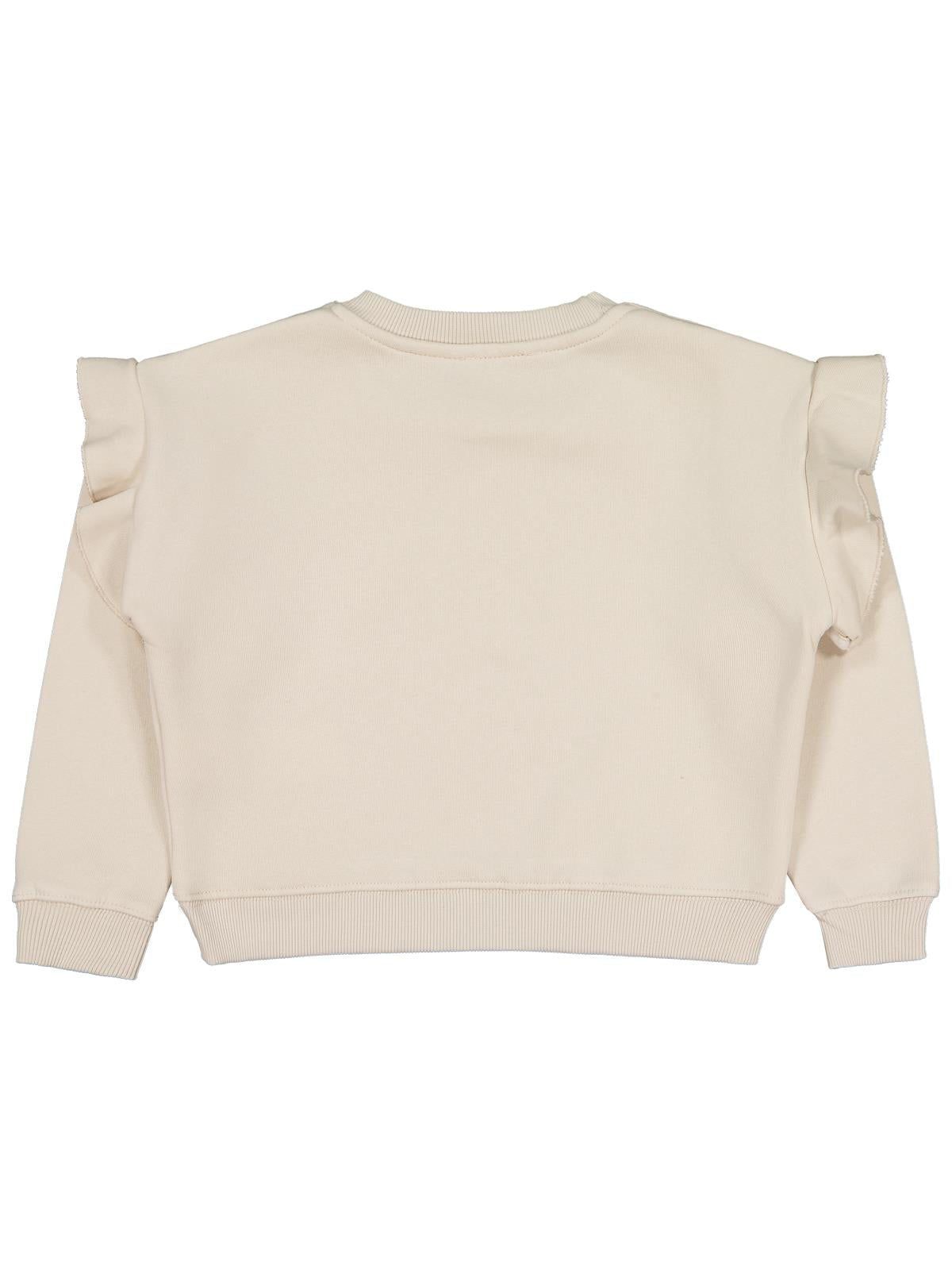 Civil Kız Çocuk Kelebek Baskılı Sweatshirt | 3 İp Uzun Kol | Okul Kreş ve Günlük Kullanım - Bej