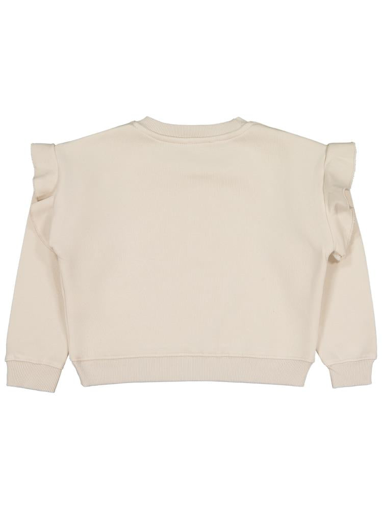 Civil Girls Kelebek Baskılı 6-9 Yaş Sweatshirt - Bej