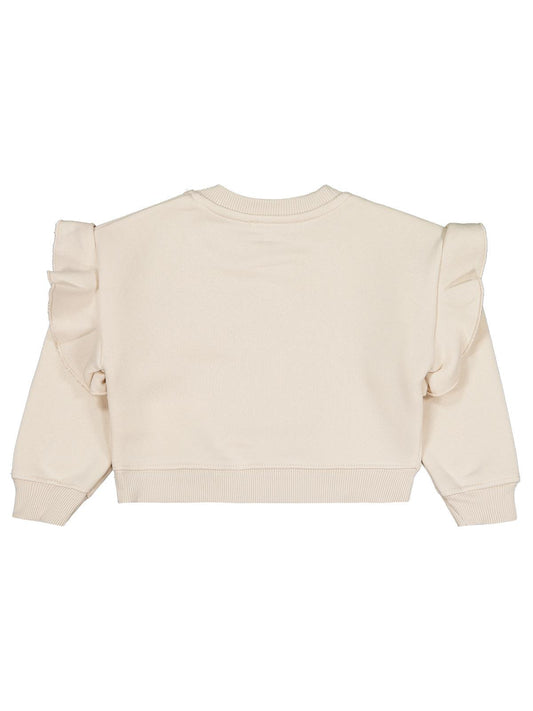 Civil Kız Çocuk Kelebek Baskılı Sweatshirt | 3 İp Uzun Kol | Okul Kreş ve Günlük Kullanım - Bej
