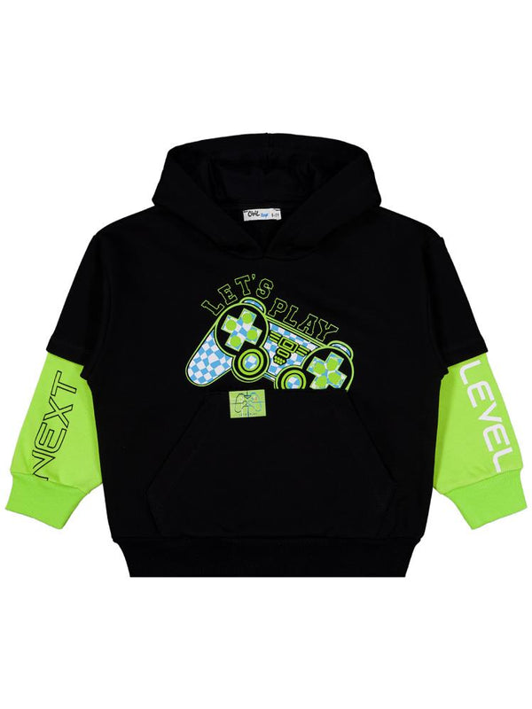 Civil Boys Lets Play Konsol Baskılı 10-13 Yaş Sweatshirt - Siyah