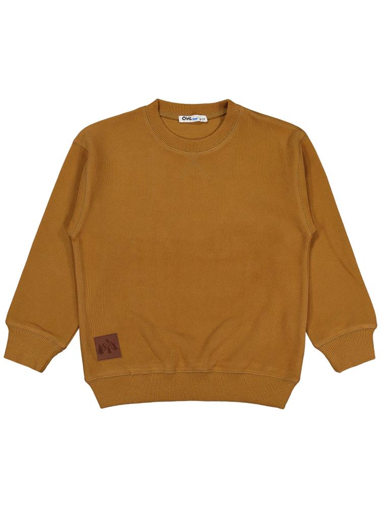 Civil Boys Karyoka Dikişli 6-9 Yaş Sweatshirt - Kahverengi