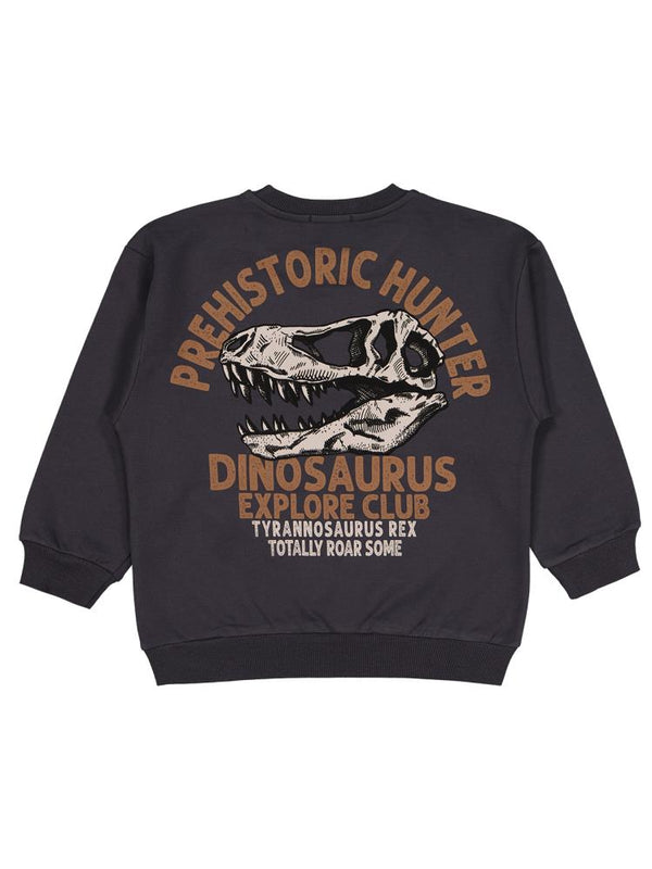Civil Boys Prehıstorıc Baskılı 6-9 Yaş Sweatshirt - Gri