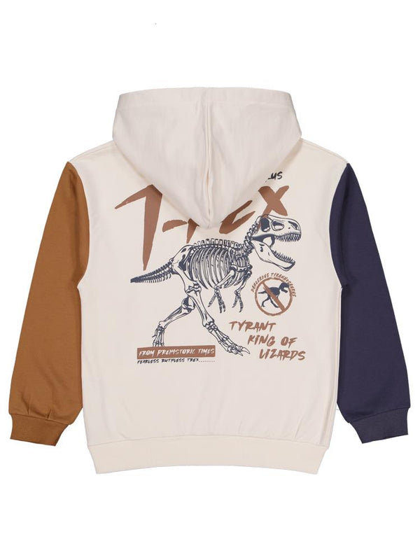 Civil Boys T Rex Baskılı Kapşonlu 10-13 Yaş Sweatshirt - Gri