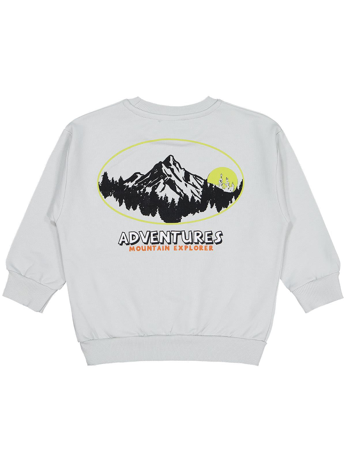 Civil Erkek Çocuk Karyoka Dikişli Sweatshirt | 2 İp Uzun Kol | Okul Kreş ve Günlük Kullanım - Gri