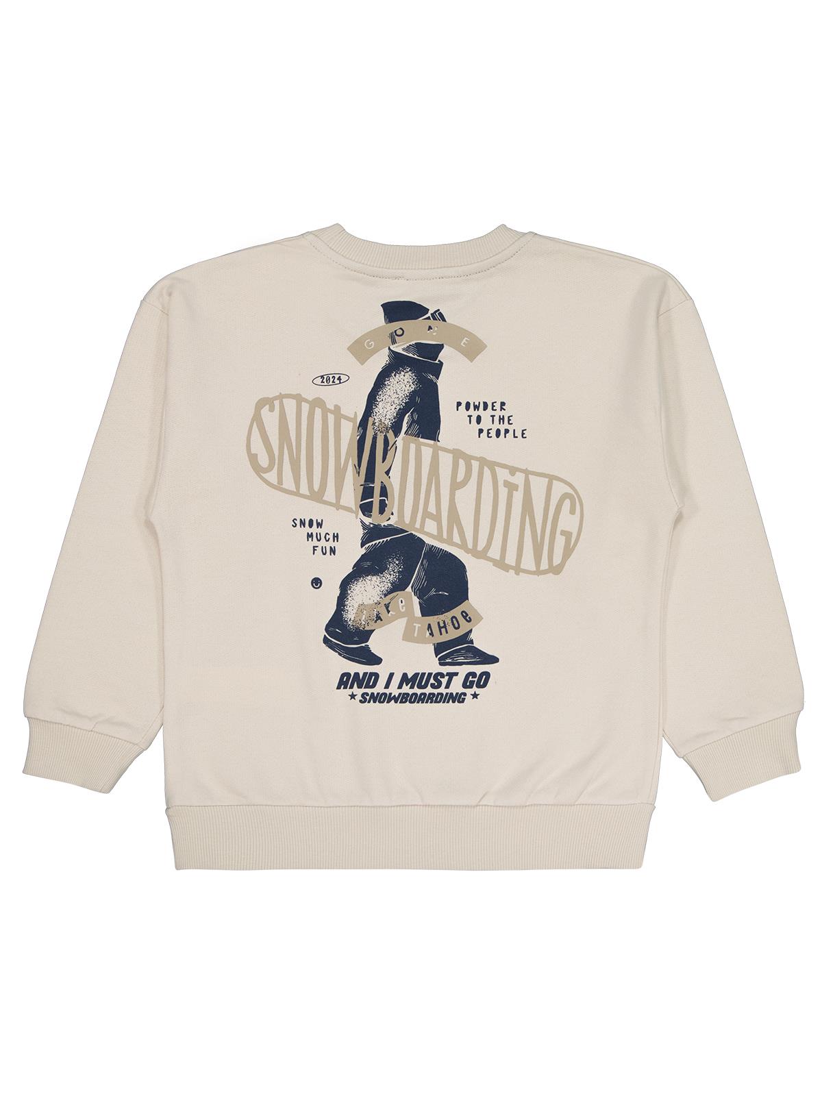 Civil Boys Snowboarding Baskılı 6-9 Yaş Sweatshirt - Bej