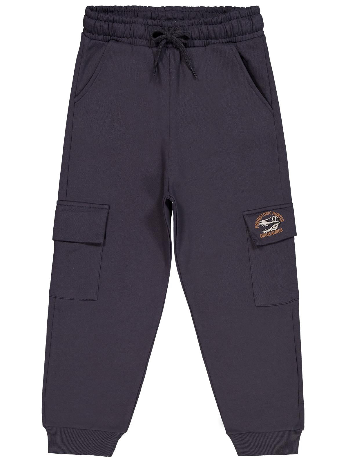 Civil Boys Cep Kapağı Prehıstorıc Baskılı 10-13 Yaş Eşofman Altı - Gri