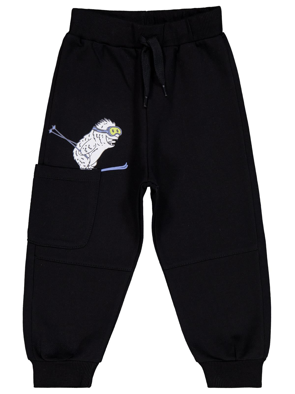 Civil Boys Canavar Baskılı 2-5 Yaş Eşofman Altı - Siyah