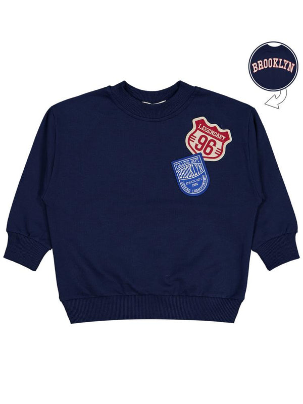 Civil Boys Brooklyn Baskılı 2-5 Yaş Sweatshirt - Lacivert