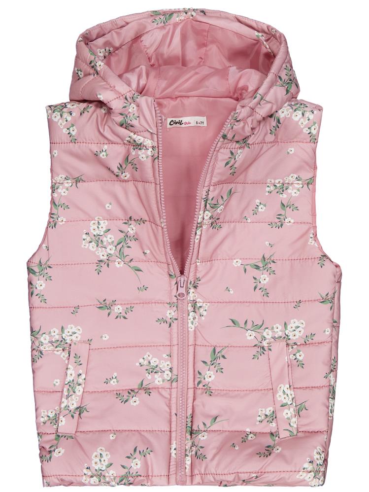 Civil Girls Çıtır Çiçek 6-9 Yaş Yelek - Pembe