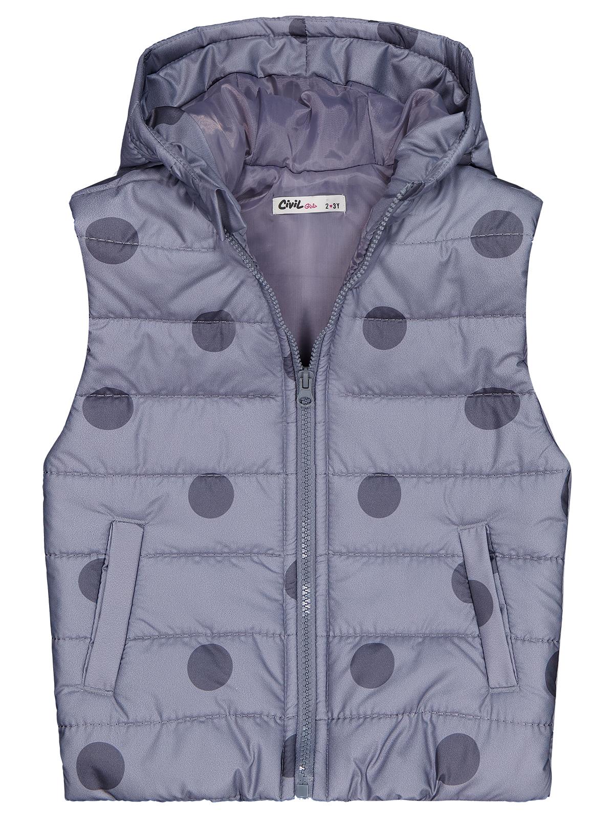 Civil Girls Puan Baskılı 2-5 Yaş Yelek - Gri