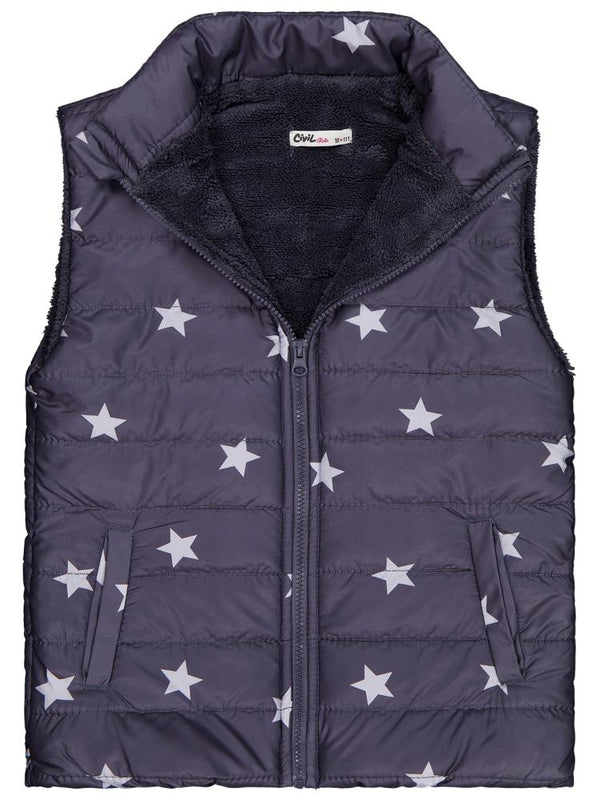 Civil Girls Yıldız Baskılı 10-13 Yaş Yelek - Gri