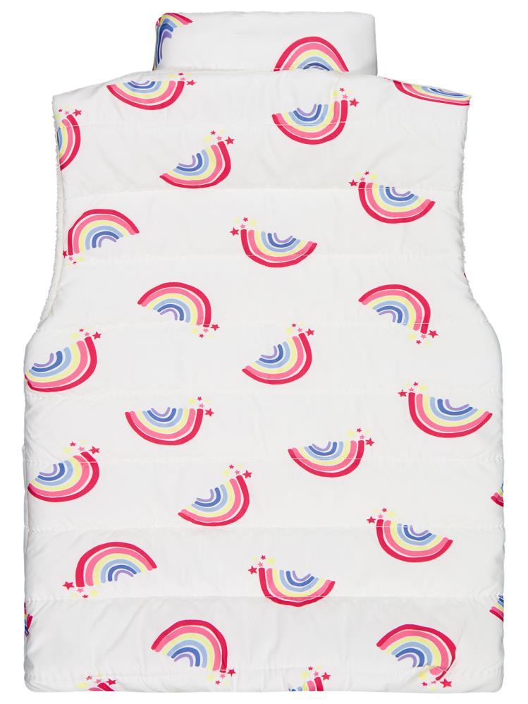 Civil Girls Rainbow Baskılı 6-9 Yaş Yelek - Ekru