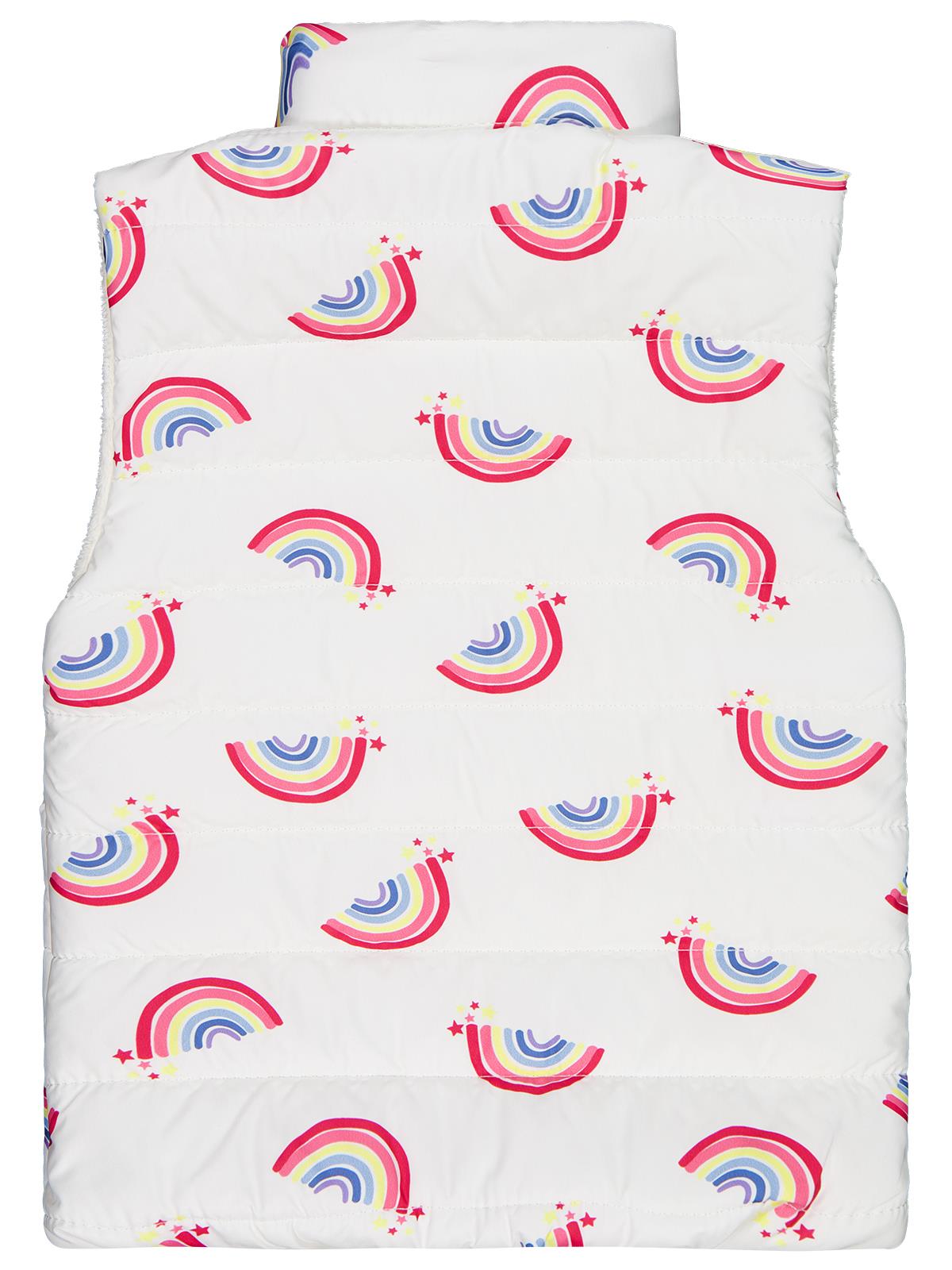 Civil Girls Rainbow Baskılı 6-9 Yaş Yelek - Ekru