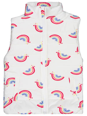 Civil Girls Rainbow Baskılı 6-9 Yaş Yelek - Ekru