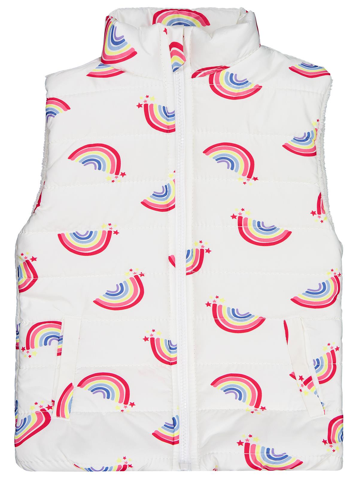 Civil Girls Rainbow Baskılı 6-9 Yaş Yelek - Ekru