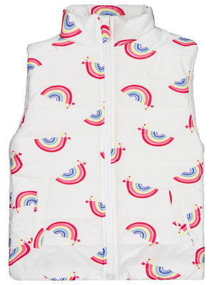 Civil Girls Rainbow Baskılı 6-9 Yaş Yelek - Ekru