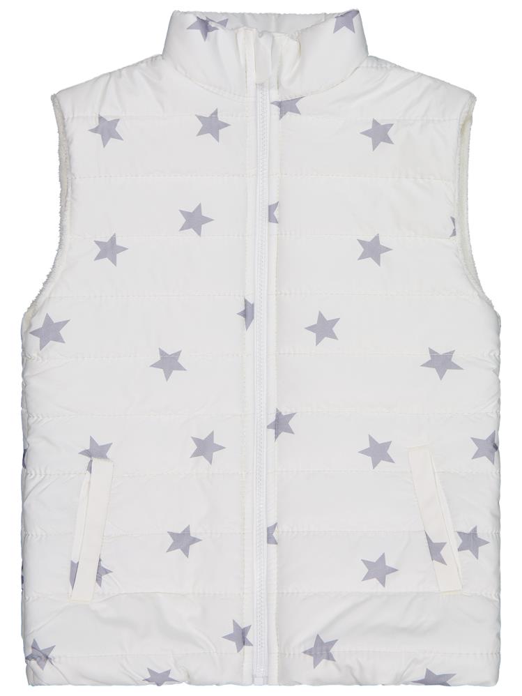 Civil Girls Yıldız Baskılı 10-13 Yaş Yelek - Ekru