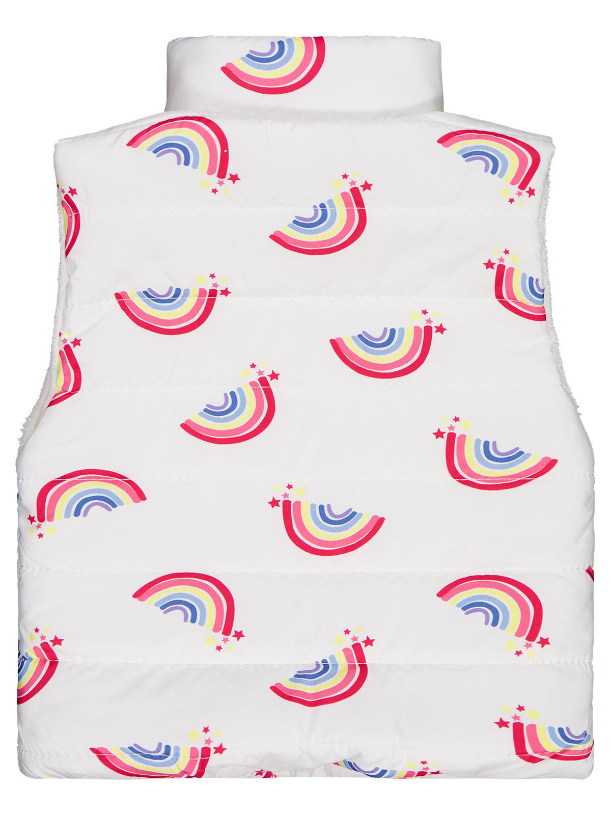 Civil Girls Rainbow Baskılı 2-5 Yaş Yelek - Ekru