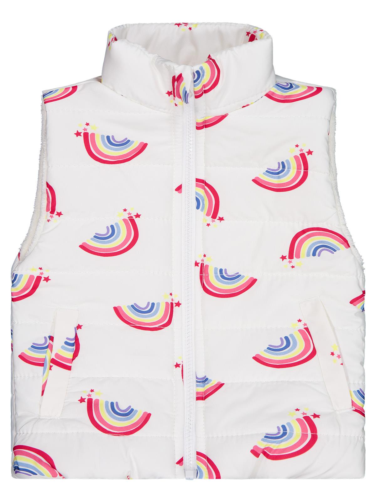 Civil Girls Rainbow Baskılı 2-5 Yaş Yelek - Ekru