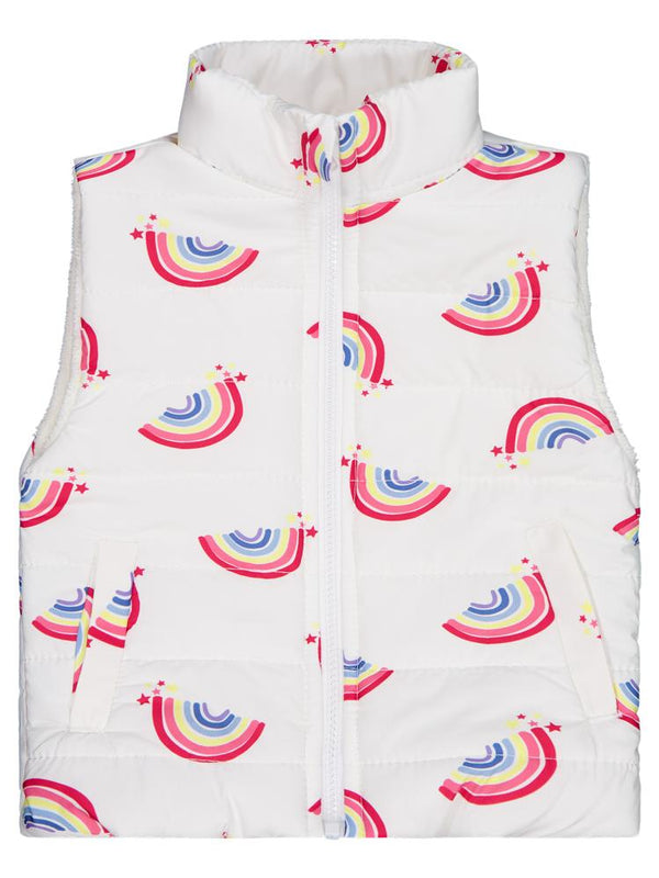 Civil Girls Rainbow Baskılı 2-5 Yaş Yelek - Ekru