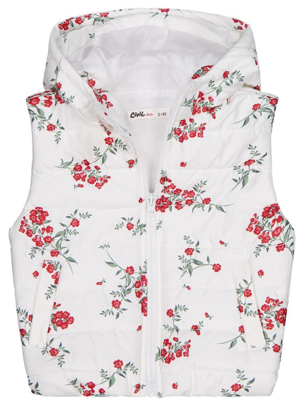 Civil Girls Çıtır Çiçek 2-5 Yaş Yelek - Ekru