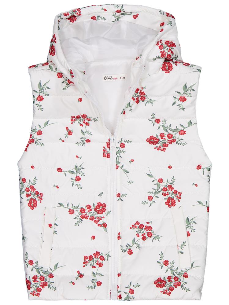 Civil Girls Çıtır Çiçek 6-9 Yaş Yelek - Ekru