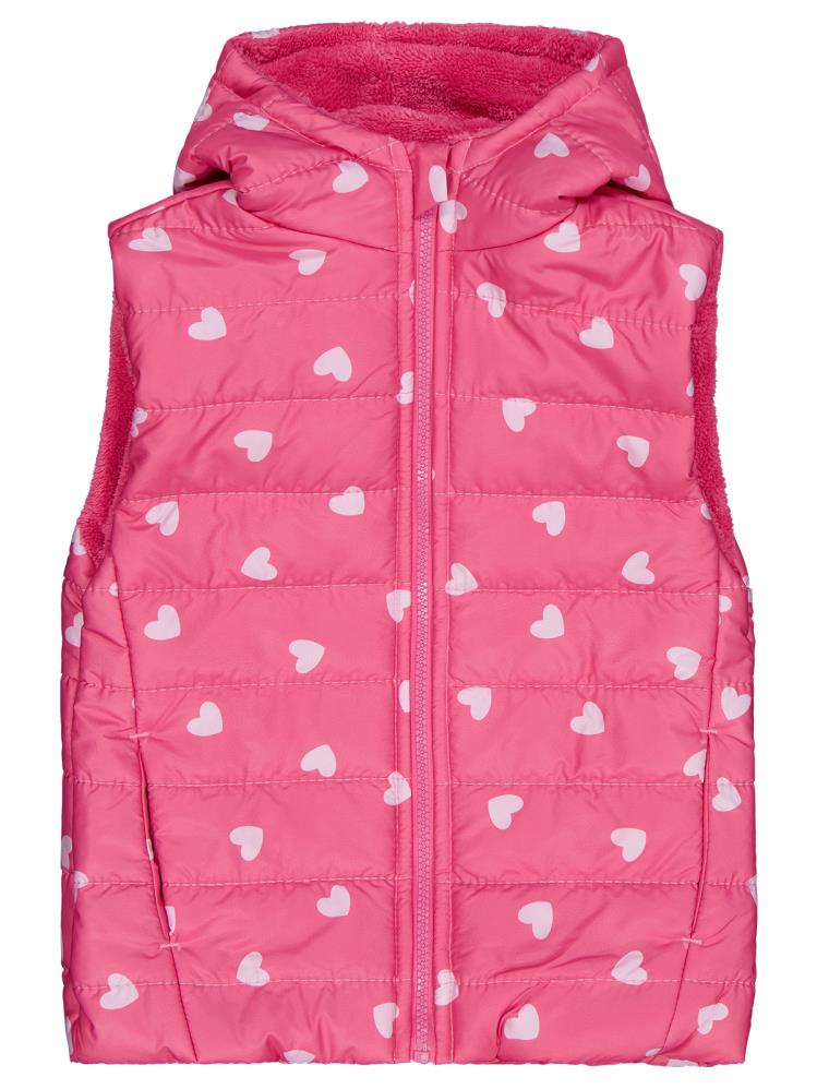 Civil Girls Kalp Baskılı 6-9 Yaş Yelek - Pembe
