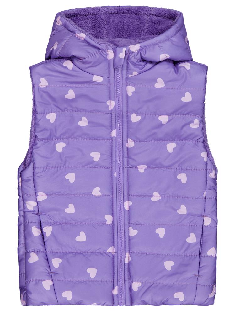 Civil Girls Kalp Baskılı 6-9 Yaş Yelek - Lila