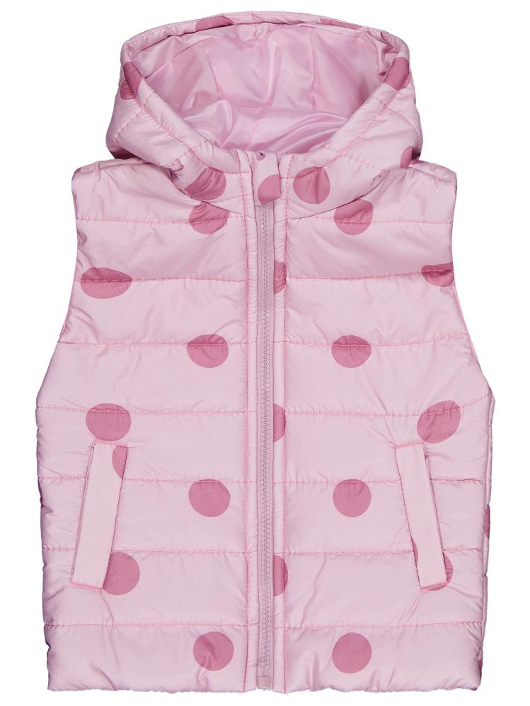 Civil Girls Puan Baskılı 2-5 Yaş Yelek - Pudra