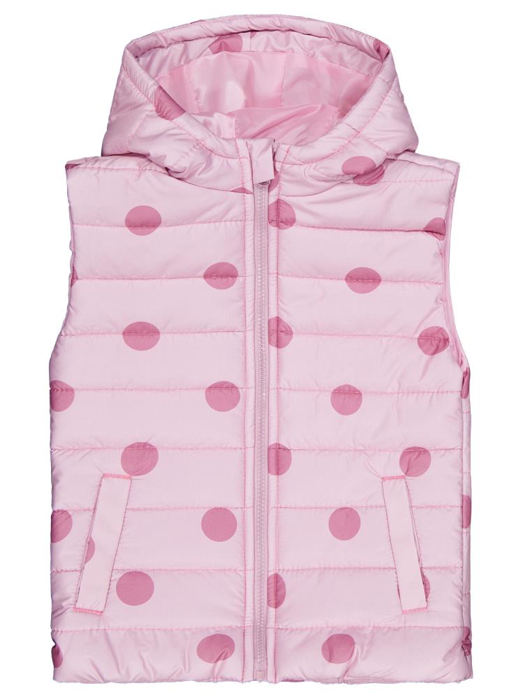 Civil Girls Puan Baskılı 6-9 Yaş Yelek - Pudra