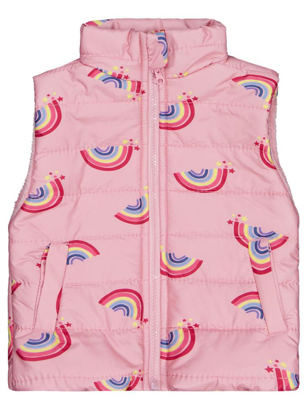Civil Girls Rainbow Baskılı 2-5 Yaş Yelek - Pembe