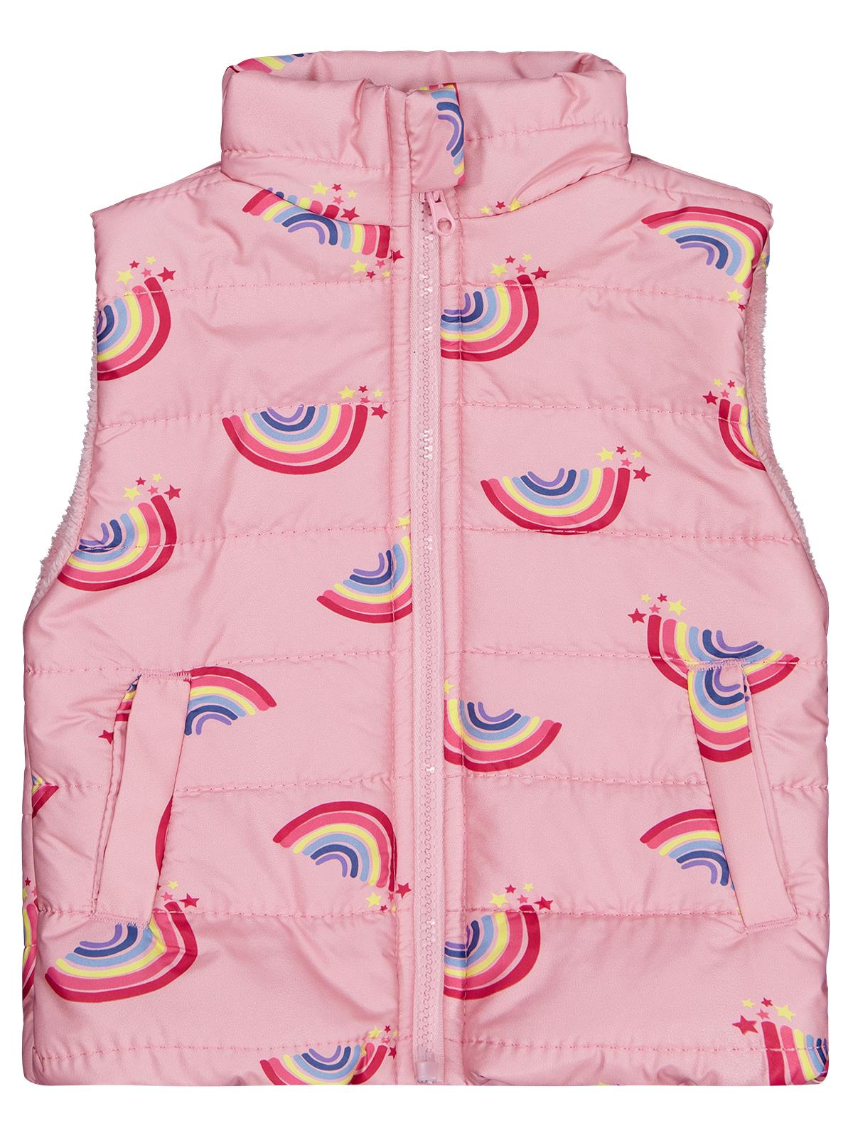 Civil Girls Rainbow Baskılı 2-5 Yaş Yelek - Pembe