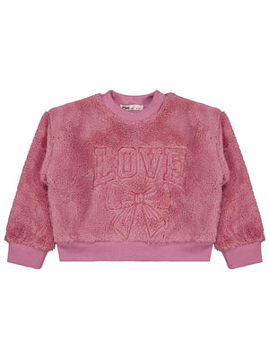 Civil Girls Love Nakışlı 2-5 Yaş Sweatshirt - Pembe