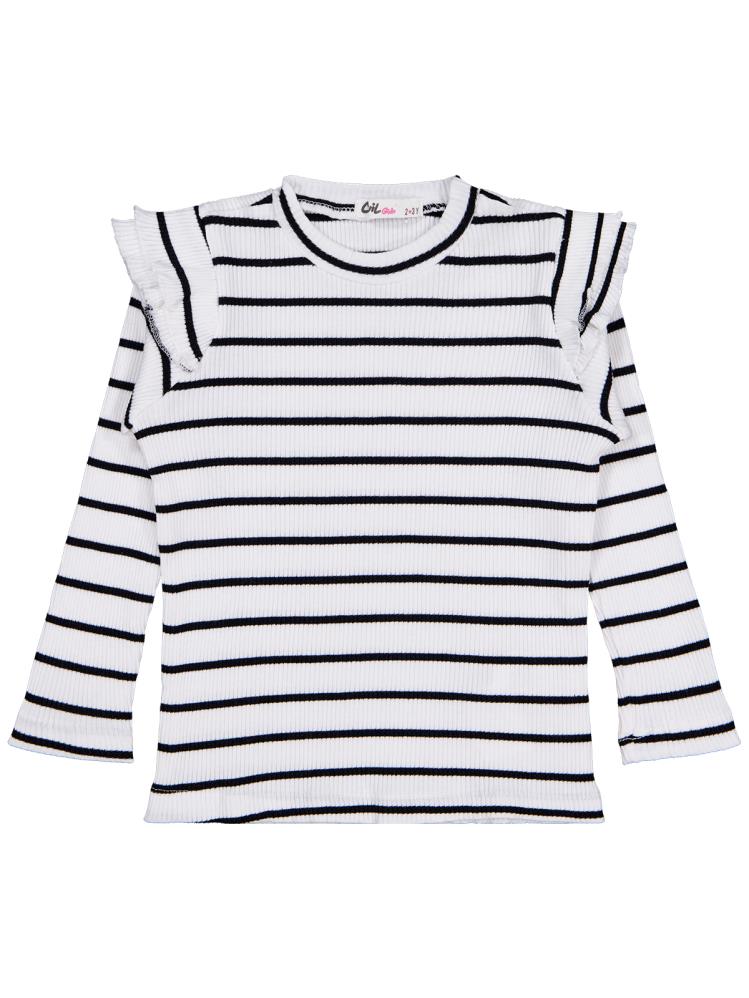 Civil Girls Kolu Fırfırlı 2-5 Yaş Sweatshirt - Ekru