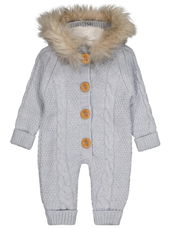 Beybek Kapşonlu 3-12 Ay Tulum - Gri