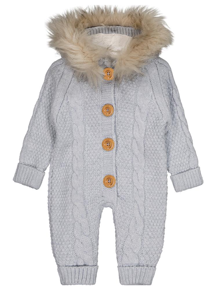 Beybek Kapşonlu 3-12 Ay Tulum - Gri