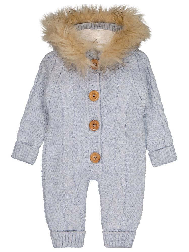 Beybek Kapşonlu 3-12 Ay Tulum - Mavi